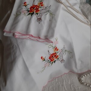 Pillow Cases Pink Floral Cross Stitch Embroidery image 5