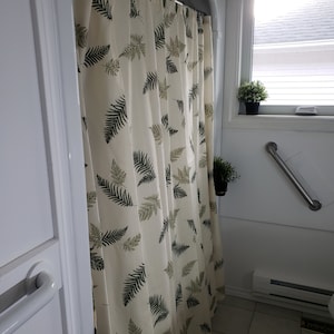 Shower Curtain and Hooks SET...Green FERN