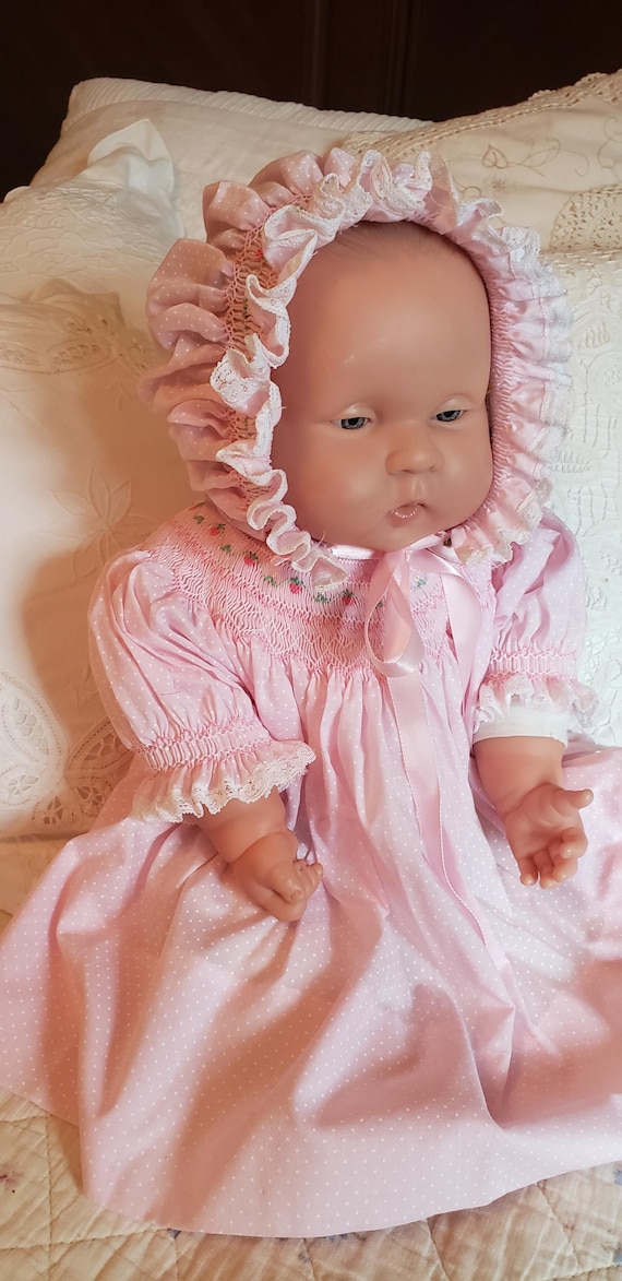 Pink Smocked Dress, Bonnet and Pantie - Etsy Pink Smocked Dress, Bonnet and Pantie - Etsy