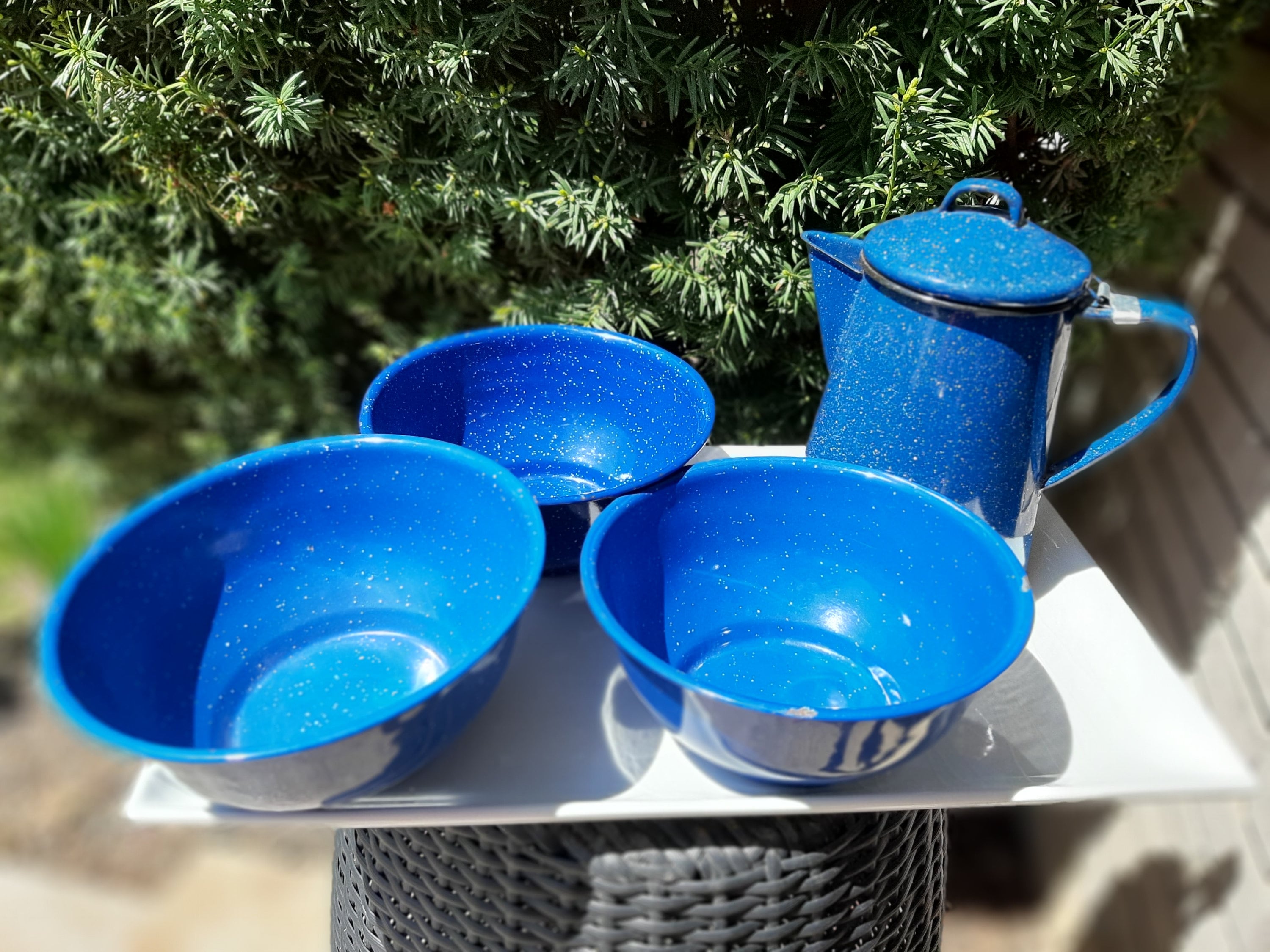 Cuisine De Camping Vintage Beanstalk – Étagères Bleues, Rétro, Pour Voyage Et Camping