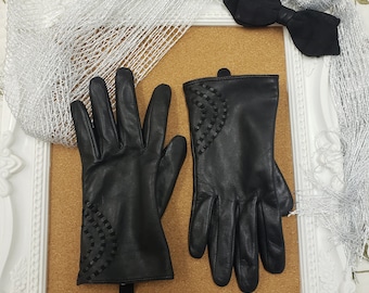 Black Leather Gloves