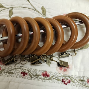 Handmade Wooden Curtain Rings for Window and Door Decoration, Wood Drapery  Rings | Inner Dia 1.75 Inch and Outer Dia 2.5 Inch Natural Rosewood (Set of