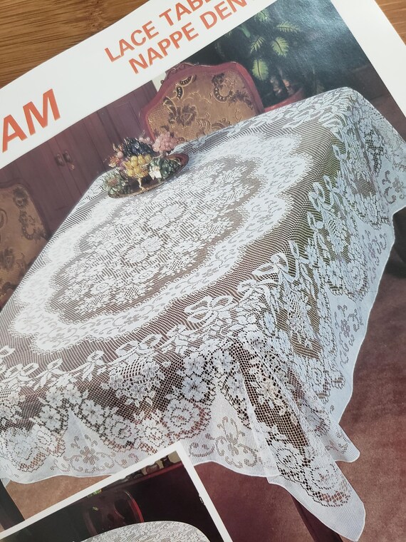 Vintage　ノッティンガムレース　イングランド　テーブルクロス NOTTINGHAM レース 長方形テーブルクロス - Etsy 日本