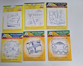 Hot Iron Transfers Aunt Martha's..6 sets