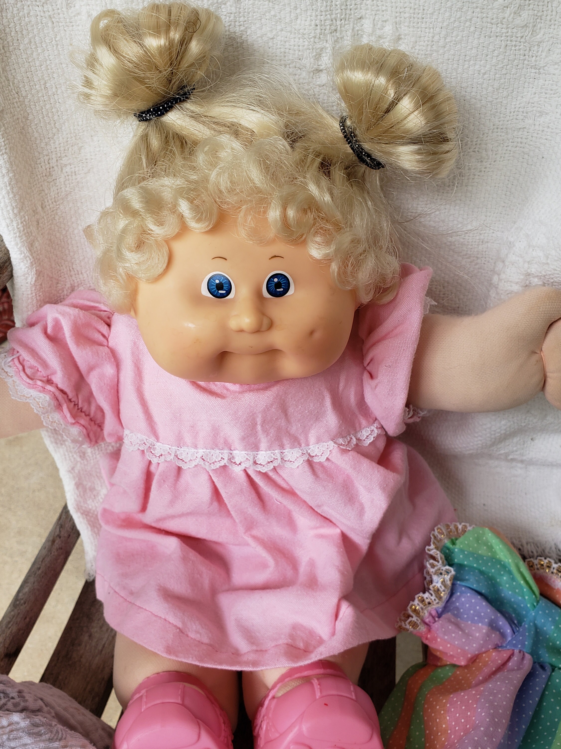 Cabbage Patch Doll.... Curly Long Blond Hair BLUE Eyes - Etsy Israel
