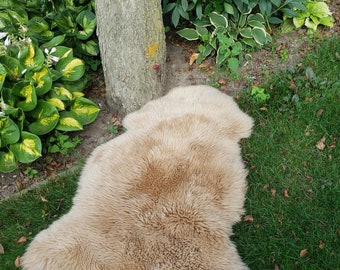 Biała, prawdziwa skóra owcza