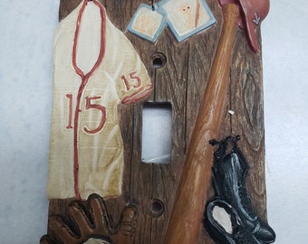 Baseball  Light Switch Cover