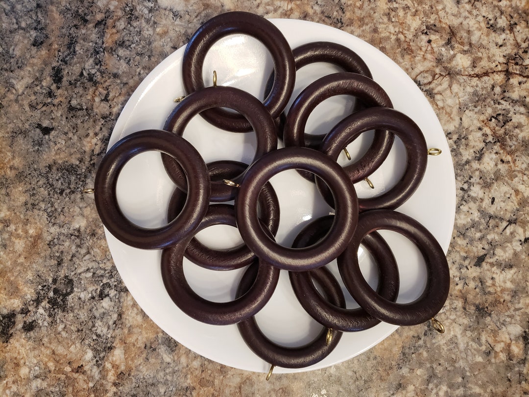 Wooden Drapery Rings..12 Brown - Etsy