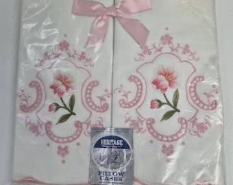 Vintage Pink Floral Pillow Cases