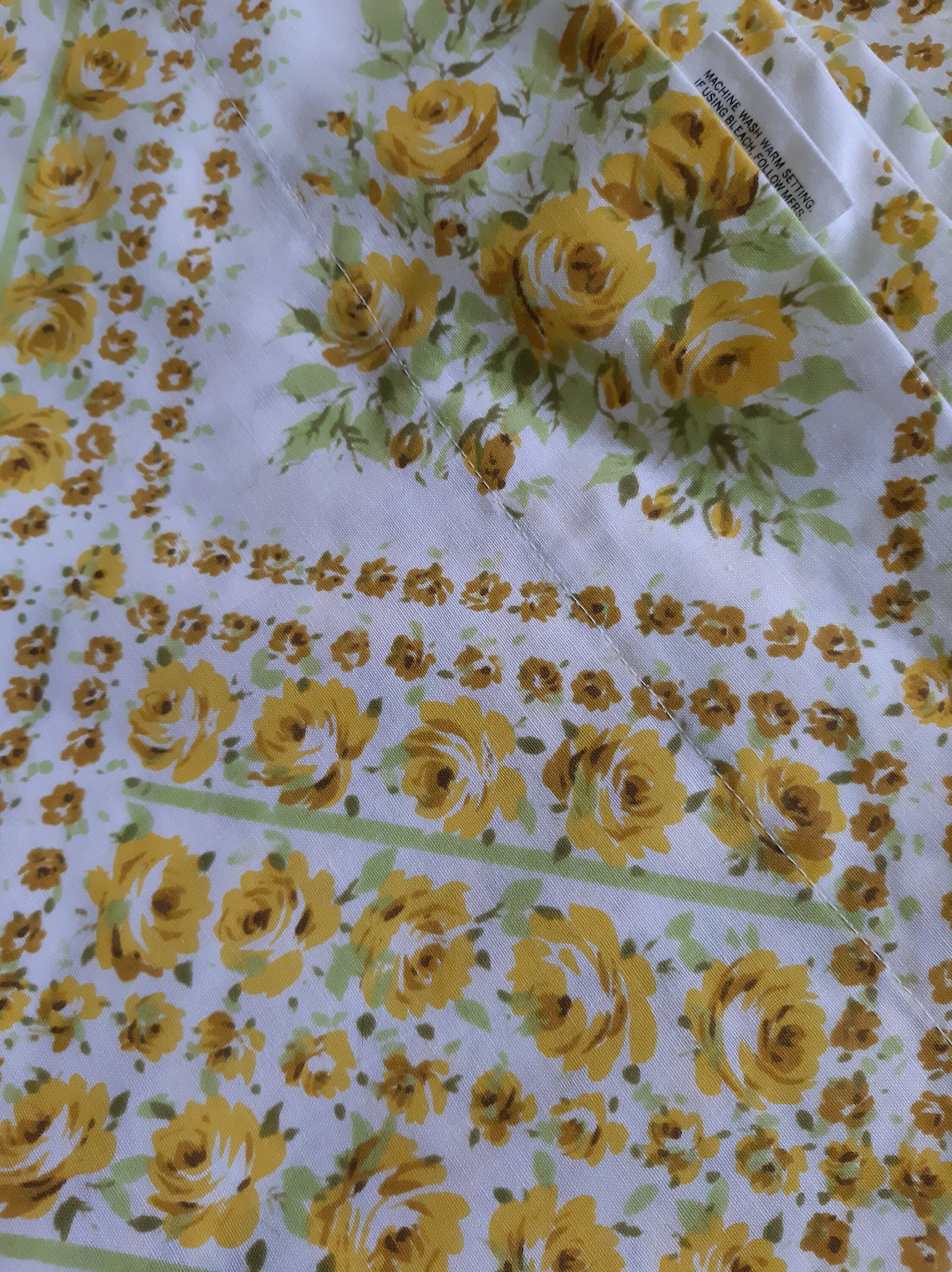 YELLOW Floral Sheets.. DOUBLE Etsy