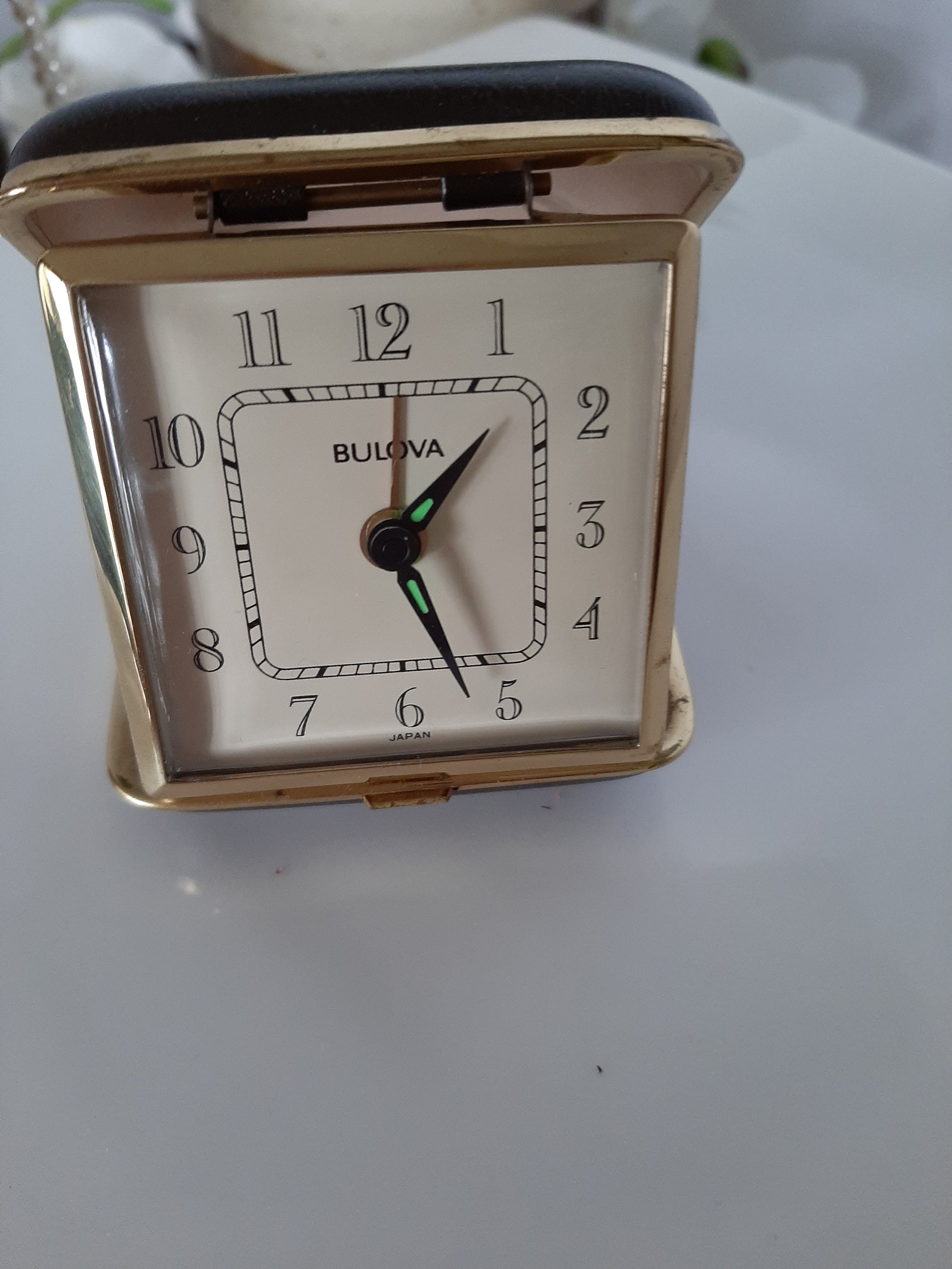 Vintage Alarm Clock BULOVA Japan Traveling/ fold up Etsy