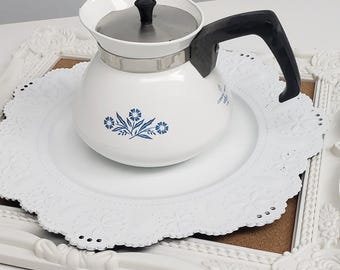 Corelle Tea Pot   Blue corn flower