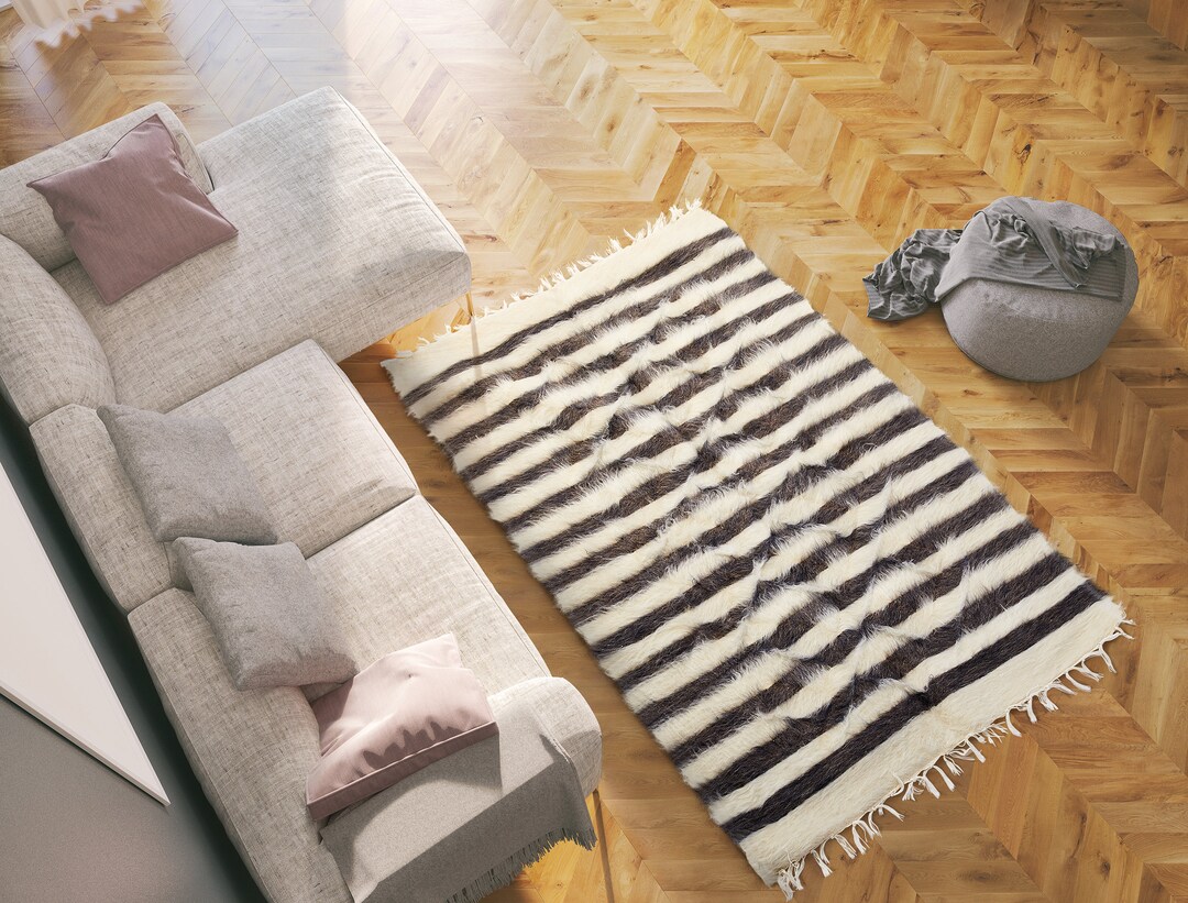 Handwoven Mohair Bohemian Area Rug for Living Room Bedroom Etsy