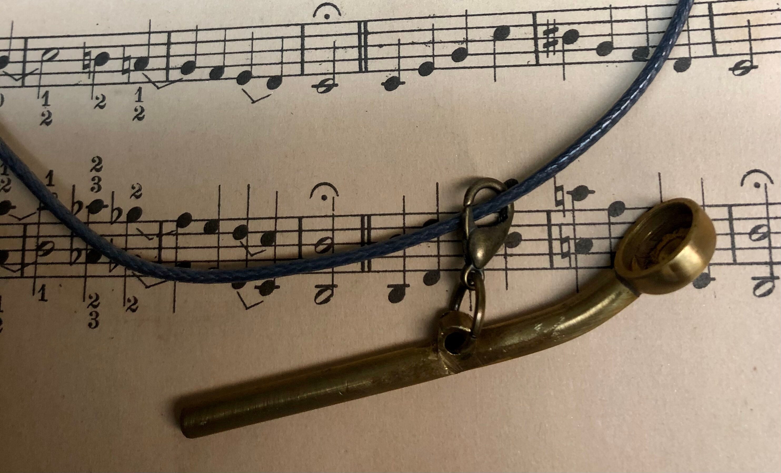 Recycled Vintage Trumpet Water Key Necklace Etsy