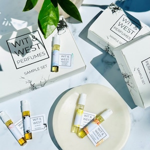 Wit & West New to Natural Perfume Sample Set - 5 Samples (Vegan and Cruelty-Free 100% All-Natural Perfumes and Colognes)