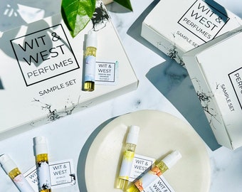 Wit & West New to Natural Perfume Sample Set - 5 Samples (Vegan and Cruelty-Free 100% All-Natural Perfumes and Colognes)