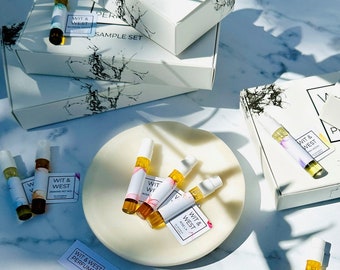 Wit & West Perfumes Signature Collection Sample Set (Vegan and Cruelty-Free 100% All-Natural Perfumes and Colognes)