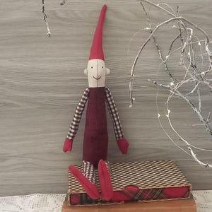 Christmas Pixie, handmade elf doll, Scandinavian-style hygge decor, rustic Christmas ornament, Scandi-style Christmas doll minimalist decor