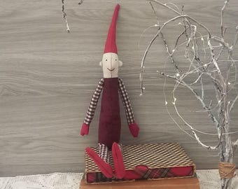 Handmade Christmas Pixie Doll: Scandinavian Rustic Ornament