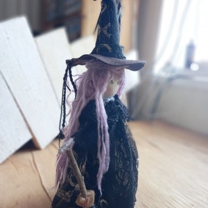 Hexe Figur, gruselige Puppe, Handgemachte Halloween Puppe, Hexe Kern Puppe, Hexe Figur, kleine handgefertigte Hexe Figur
