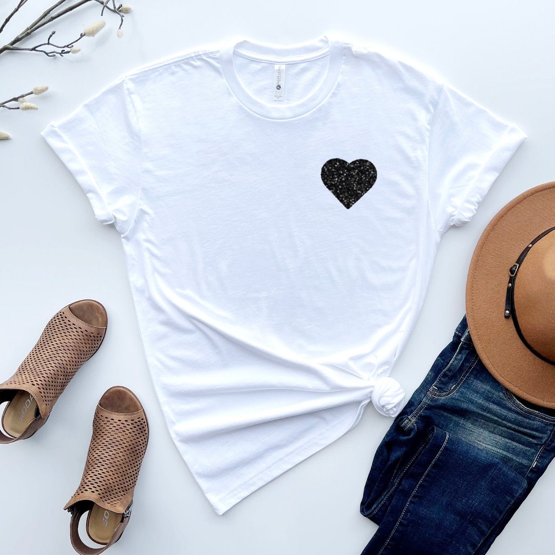Glitter Heart T Shirt Mothers Day T Shirt Valentines Day Tee Etsy