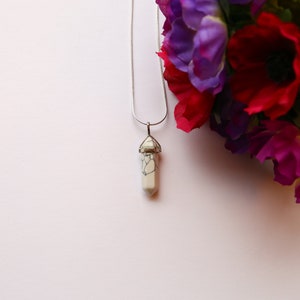 White Howlite Crystal Point Pendant