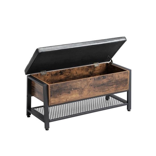 Banco de almacenamiento industrial banco de zapatos con | Etsy