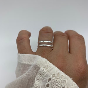 Dunne dubbellaagse verstelbare stapelring-duim dubbele bandring-Moedersdagcadeau voor haar-Moedersdagcadeau-sieraden voor vrouw afbeelding 8