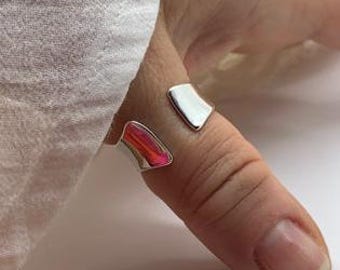Chunky Silver Ring, Statement Open Adjustable Ring, Geometric Ring, Rings for Women, Jewelry For Woman,Christmas Gifts For Her