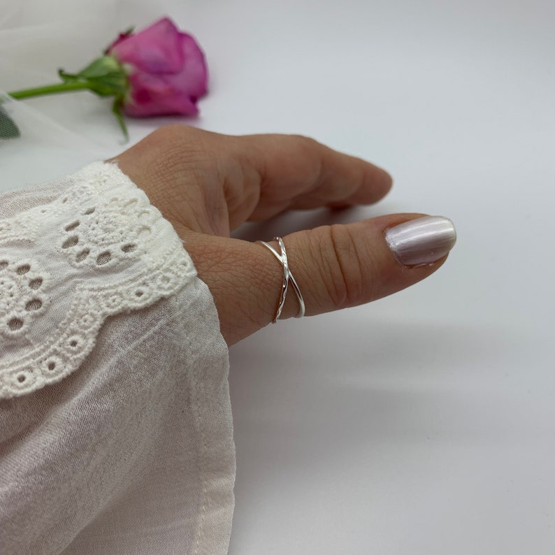 Silver Cross Minimalist Ring-Thumb Dainty Open Adjustable Ring-Mothers Presents-First Mothers Day-Mothers Day Gift For Her-Jewelry For Woman
