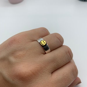 Silver Smile Face Ring-cool Smile Rings-christmas Gifts for Her-cartoon ...