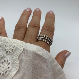 Chunky Silver Thumb Ring-Dainty Ring For Women-Open Adjustable Boho Ring-Layered Ring-Mothers Gift For Her-Jewelry For Woman-Christmas Gifts image 4