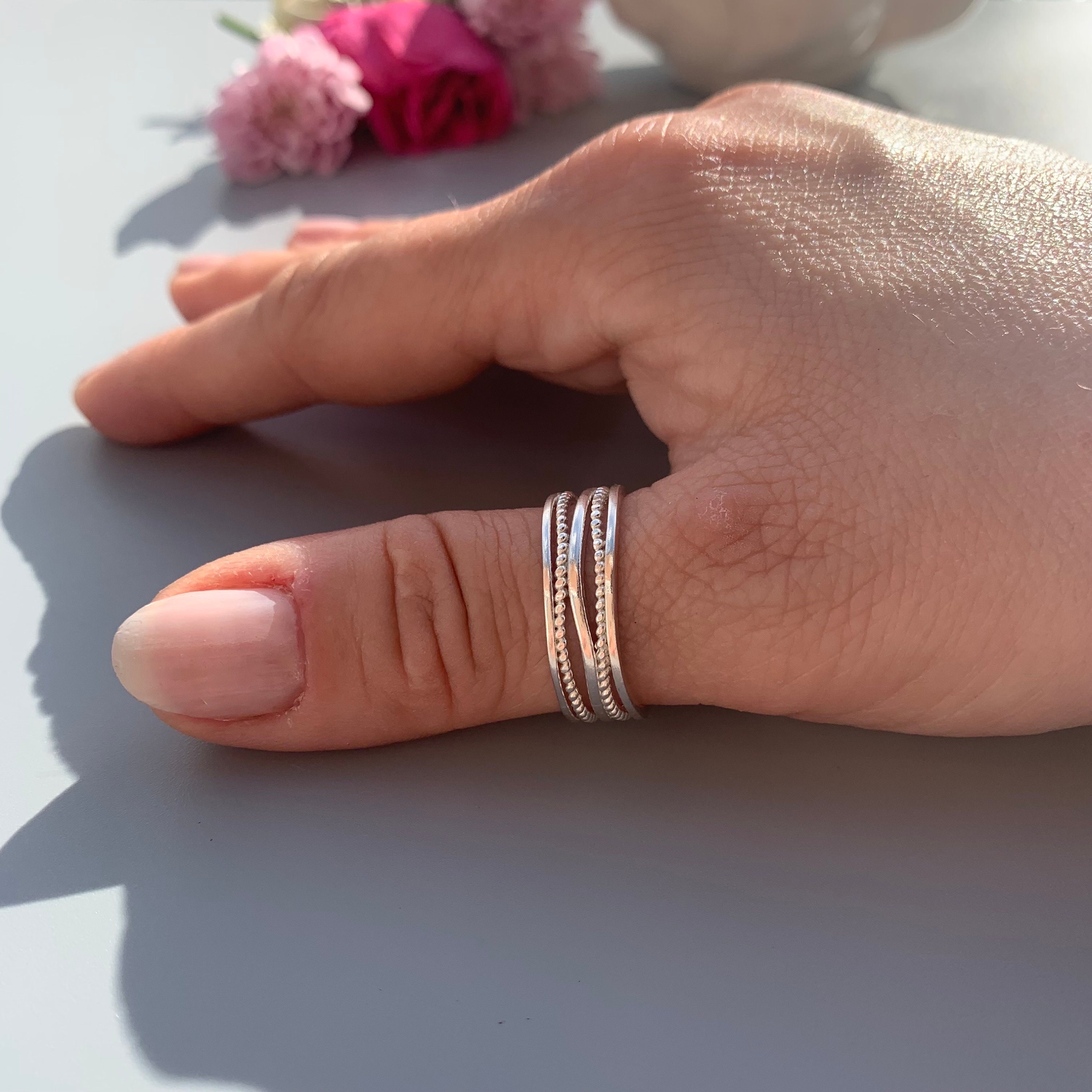 Elegante Anello da Dito con personalità in Argento 925 per Donna