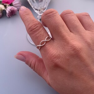 Silver Infinity Minimalist Adjustable Ring, Layer Band Thumb Ring ...