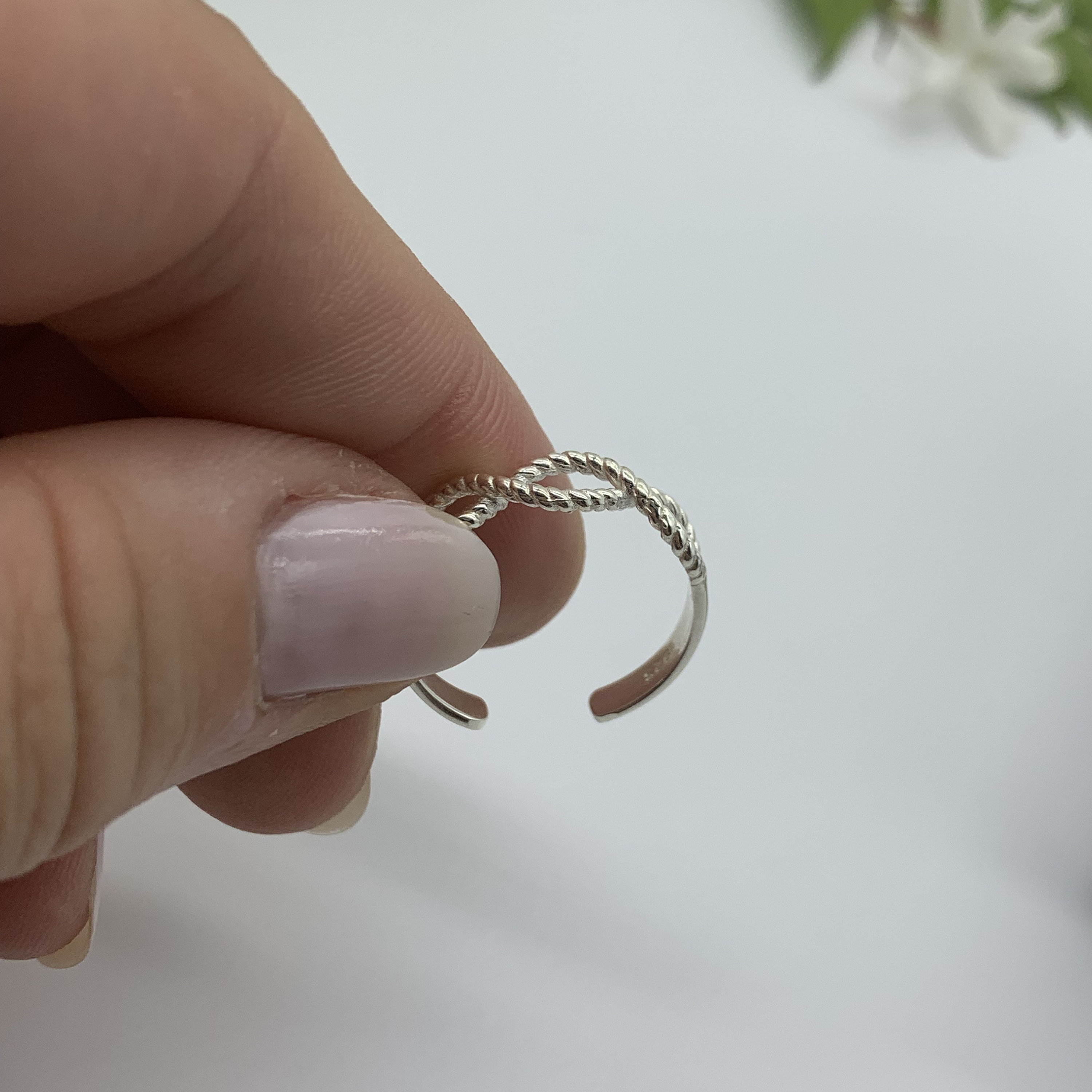 Bague Argent 925 Réglable Femme - Alliance Empilable Minimaliste - Cadeau Mariage/Anniversaire