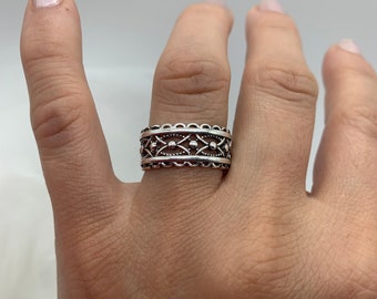 Dainty Silver Vintage Chunky Ring- Boho Ring- Gift For Mom- Open Adjustable Thick Ring- Thumb Boho Ring- Gifts For Her-Christmas Gift