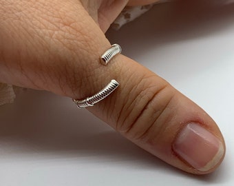 Zilveren minimalistische sierlijke ring-open verstelbare ring-Moedersdagcadeaus-kerstcadeau voor haar-sieraden voor vrouw-verjaardagscadeau
