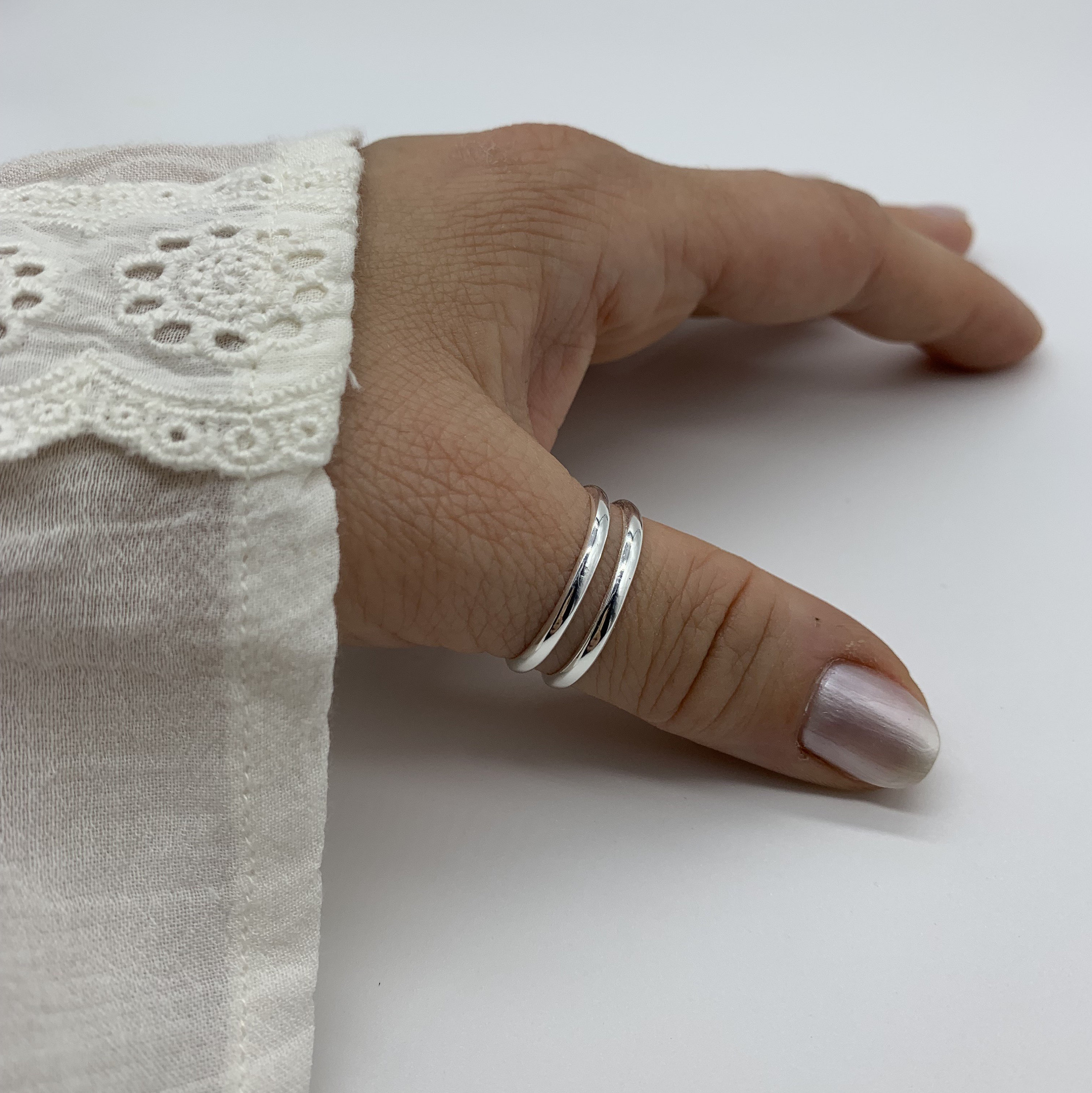 Thin Double Layer Adjustable Stacking Ring-Thumb Double Band Ring-Mom Gift-Mothers Day Present-Christmas Gift For Her-Jewelry For Woman