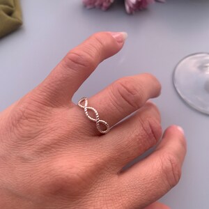 Silver Infinity Minimalist Adjustable Ring, Layer Band Thumb Ring ...