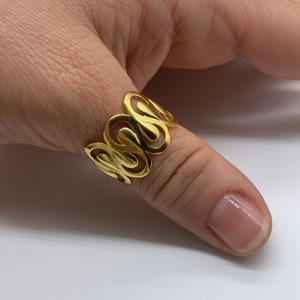 18k GOLD Plated Irregular Unique Ring-Wavy Pattern Chunky Ring-Drop Ring-Present For Woman-Valentines Day Gifts For Her-Dainty Open Ring