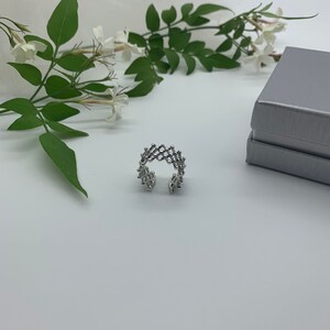 Silver Dainty Dot Ring, Mesh ring, Multilayer Ring, Weaved Layered Ring, Mothers Day Gift for Her, Chunky Boho Ring For Women, Thumb Ring image 5