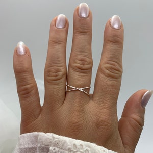 Silver Cross Minimalist Ring-Thumb Dainty Open Adjustable Ring-Mothers Presents-First Mothers Day-Mothers Day Gift For Her-Jewelry For Woman