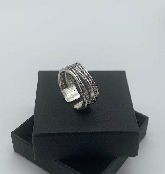 Chunky Silver Thumb Ring-dainty Ring for Women-open Adjustable