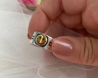 Smiley Face Ring-Best Friend Ring-Christmas Gift for Man-Emoji Cool Rings-Face Simple Cool Ring-Cute Adjustable Ring-Silver Ring-Hippie Ring