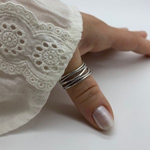 Dikke zilveren duimring-sierlijke ring voor vrouwen-open verstelbare Boho ring-gelaagde ring-moeders cadeau voor haar-sieraden voor vrouw-kerstcadeaus