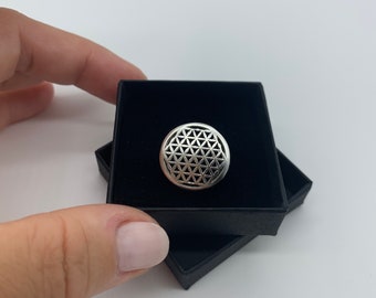 Flower of life Ring-Mandala Seed of Life Ring-Open Sacred Geometry Meditation-6 Leaf Lotus-Jewelry For Woman-Christmas Gifts for Her