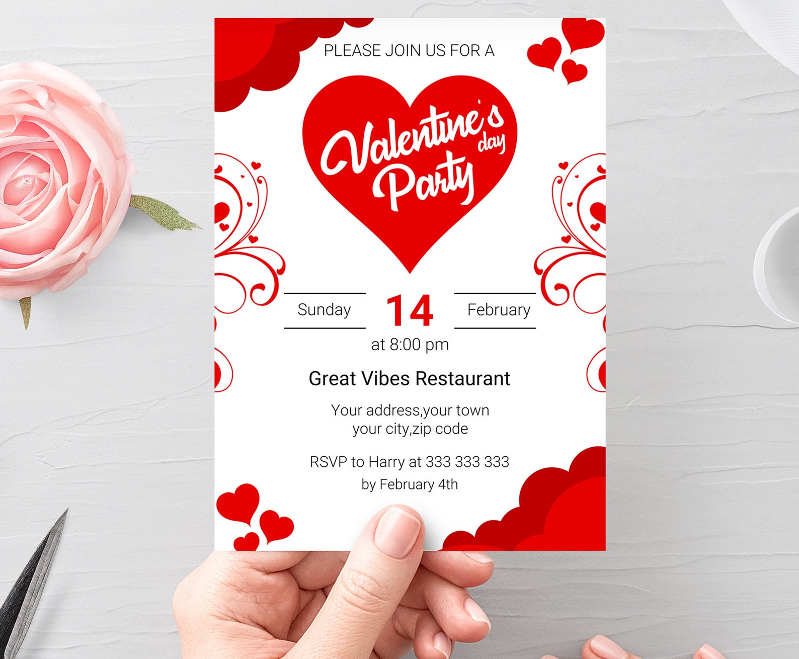 Valentines day invitation valentines party invitation Etsy