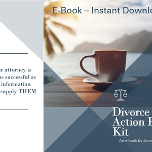 Divorce Action Plan Kit- DIY or use with a lawyer, Find Hidden Assets, Win Custody, Marital Settlement Agreement, MSA, Court Prep, Planner