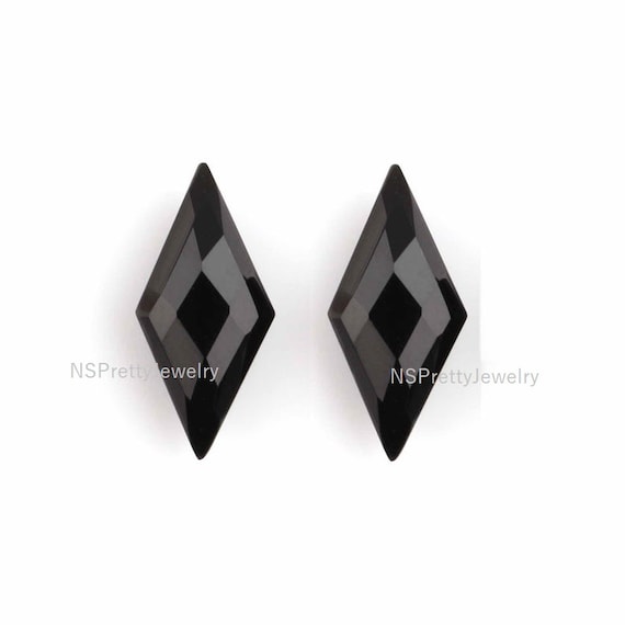 Black Onyx Diamond Shape Briolette Cut Gemstone Natural Black Onyx Fancy Gemstone Diamond Shape Black Onyx Jewelry Making Loose Gemstone