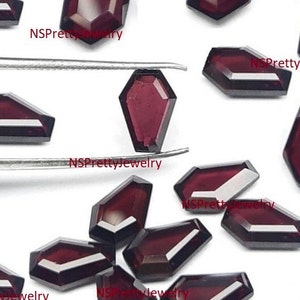 Garnet Gemstone, Garnet Coffin Faceted Tablet Cut, Coffin Shape, 10X7 mm To 17X10 mm Hexagon high quality, garnet loose gemstone Coffin